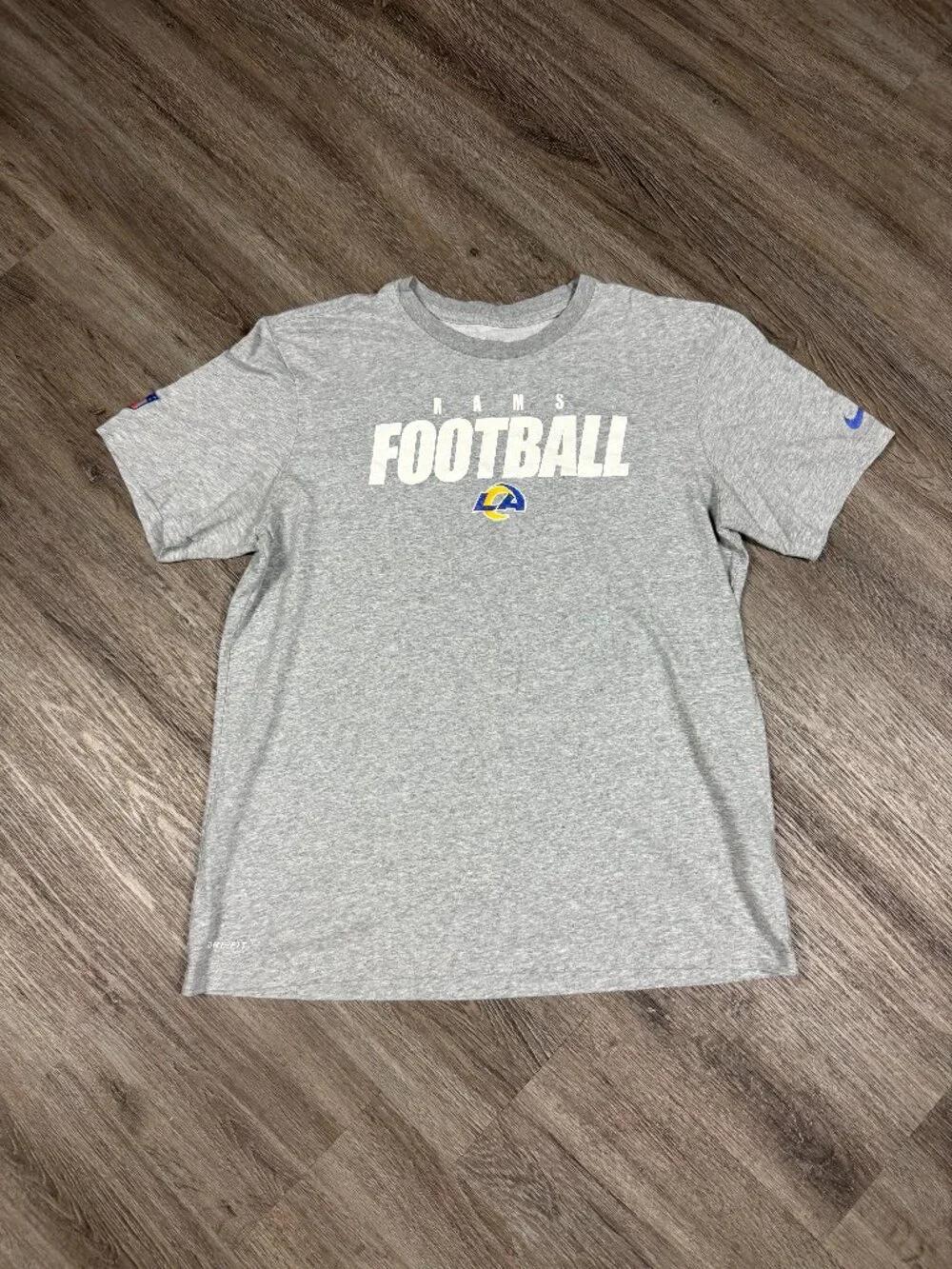 NFL Nike Dri Fit Los Angeles Rams Short Sleeve Football T-Shirt Gray size L
